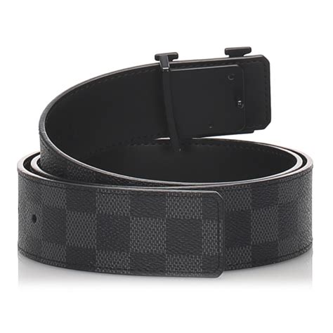 louis vuitton belt initiales damier graphite black grey|louis vuitton black checkered belt.